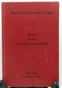 New York Central Operating Department Rules Book 10 28, 1956 - Picture 1 of 1
