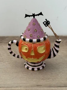 DEPT 56 Halloween Schmuckschachteln - Glitzerville Kürbis Teekanne - Bild 1 von 8