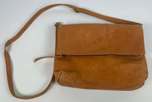 ABLE Local & Global EMNET Foldover Crossbody Leather Bag Handmade Camel  Minimal - Picture 1 of 8