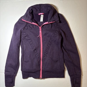 Ivivva Lululemon Full Zip Sweatshirt Purple Pink Sparkle Sz 10 - Picture 1 of 7