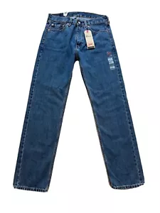 Levi's Levis 505 Regular Blue Medium Wash Denim Straight Leg Jeans Men’s 33 X 34 - Picture 1 of 6