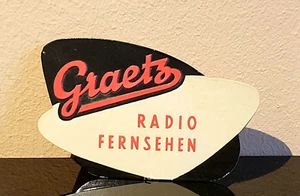 Reklama GRAETZ - Stojak reklamowy - około 1959 roku - NOS - Nowy - ok. 130 x 80mm - Zdjęcie 1 z 2
