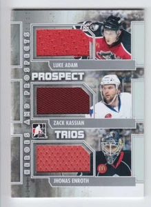 2011-12 ITG HP HEROES PROSPECTS ADAM KASSIAN ENROTH CAMISETA TRÍO JUEGO USADO Petes - Imagen 1 de 1