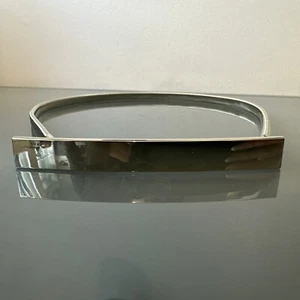 Silver Tone Bar Buckle Coil Stretch Belt Size Small S/Marked DK 781 Donna Karan - Picture 1 of 7
