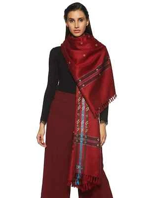 Hermoso chal para mujer Pashmina invierno cachemir cortado a mano Kani abrigo de lana india Foto 1 de 4