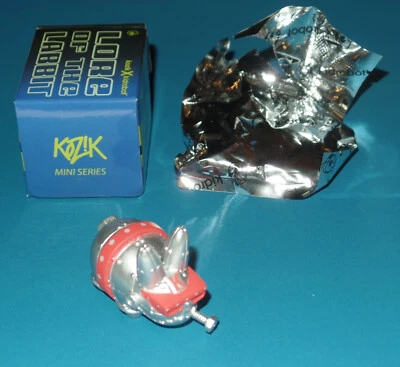 Kidrobot Lore of the Labbit Mecha Silver 1.5" Vinyl Figure Mini Frank Kozik - Image 1 of 4