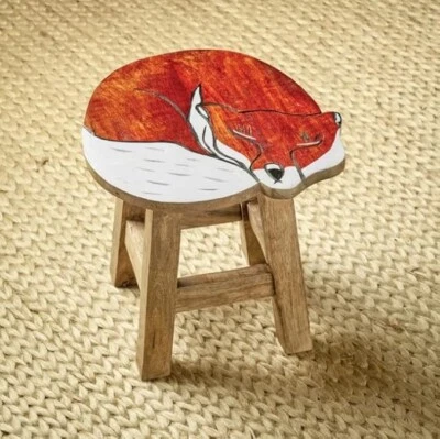  Fox Shape Beautiful Antique Wooden Side Table/Kids Play Furniture Table - Image 1 of 4