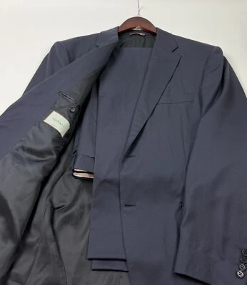 CANALI New Label Modello 13290 Two Button Suit Size 44 L NAVY #259 - Image 1 of 4