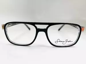 New SEAN JOHN SJO 5145E 001 Black on Clear Eyeglasses 56/17/150 - Picture 1 of 5