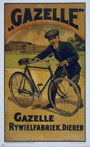 BICYCLE VINTAGE AD POSTER Gazelle RARE HOT NEW - Picture 1 of 1