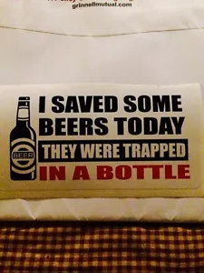 Saved Some Beers Today sticker for Hot rods, Gasser, Rat Rods, Fridge Sticker. - Foto 1 di 1