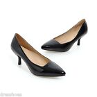 Women's 6cm Mid Heel Pointed Toe Pumps Fashion Candy Colour Patent Leather Shoes