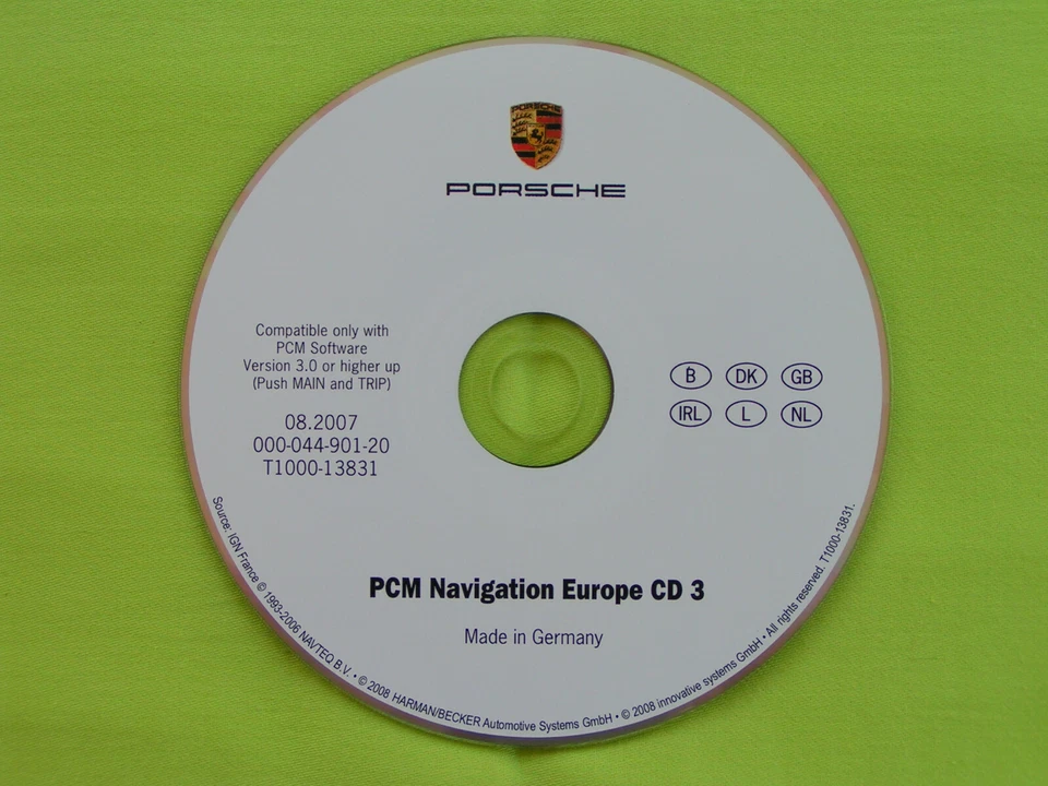 NAVIGATION CD BENELUX ENGLAND 2007 PORSCHE PCM 2.0 CAYENNE CAYMAN BOXSTER 911 - Bild 1 von 1