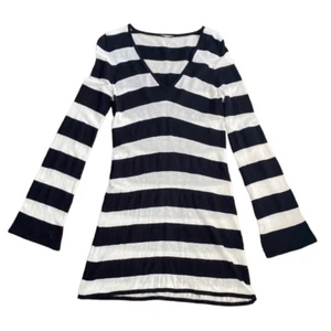 M Caroline Constas Dress Black White Stripe XS Bell sleeve - Foto 1 di 6