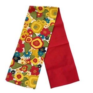 Now Designs Floral Table Runner Mod Flower Power 13x72 Cotton Yellow Red Blue - Picture 1 of 3