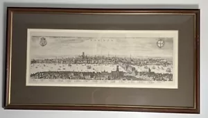 River Thames Old London Bridge Elizabethan Merian 1612 stampa (copia) immagine 19”x7” - Foto 1 di 10