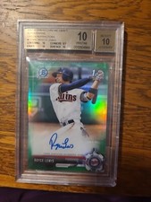 2017 Bowman Chrome Draft Royce Lewis Auto Green Pristine