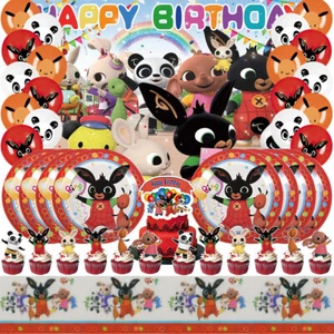 Bing Bunny Party Supplies Birthday Decor Set Plates Balloon Cake Toppers Banner - Picture 1 of 8