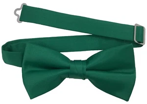Men's Bow Tie Quality clip on adjustable neck band Satin Solid Pattern Colors - Picture 1 of 100