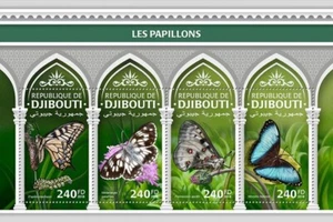 BUTTERFLIES Insects MNH Stamp Sheet #323 (2018 Djibouti) - Picture 1 of 1