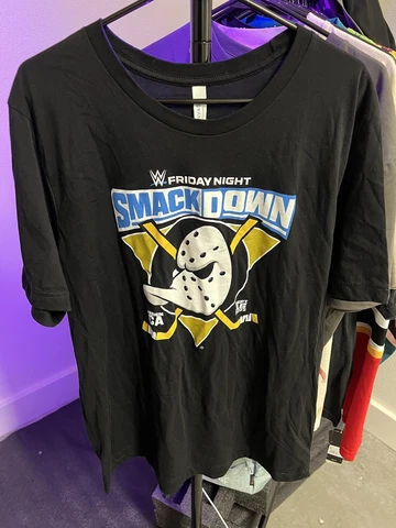 VTH NHL Anaheim Ducks x WWE Smackdown Exclusive Limited Tee Shirt Large Black Cover