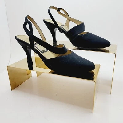 Tacones Nina Formales Negros Puntera Punta Tirantes 5M De Colección Foto 1 de 4