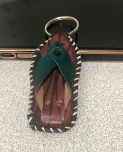 Llavero de cuero verde vintage para zapatos/tribu Tuareg/llavero hecho a mano hecho en Malí - Imagen 1 de 3