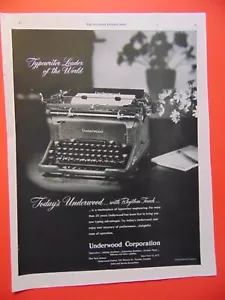 1947 UNDERWOOD Rhythm Touch SCHREIBMASCHINE Fotokunst Druck Anzeige - Bild 1 von 1