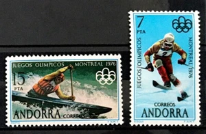 1976 Juegos Olímpicos de Montreal Canadá slalom y canoa España Andorra estampillas como nuevas - Imagen 1 de 1