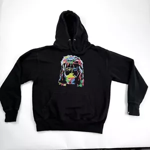 WRLDINVSN Hoodie schwarz JESUS bunt Grafikdruck 100 % Baumwolle Gr. Medium - Bild 1 von 11