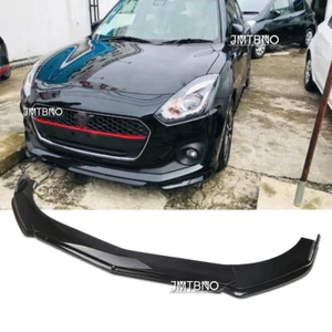 Glossy Black Front Bumper Lip Spoiler Splitter Kits For Suzuki Swift Hatchback - Picture 1 of 12