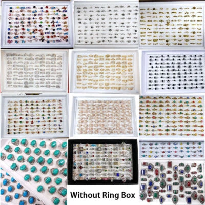 Venta al por mayor 5-100x Anillos mixtos a granel Banda para dedos Anillo Lote Hombres Mujeres Joyería Moda Foto 1 de 4