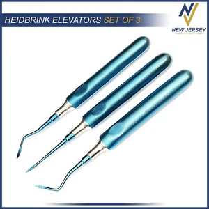 3 Pcs Dental Root Elevators HEIDBRINK Oral Surgery Luxating Root Picker Elevator - Picture 1 of 5