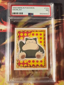 Pokemon 1999 Snorlax #143 Merlin Sticker PSA 7 NM - Foto 1 di 2