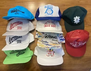 VINTAGE HATS CAPS LOT OF 10 AMSTERDAM JAM DETROIT RED WINGS MANITOBA SNAPBACK - Picture 1 of 12