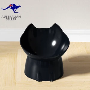 1Pc Whiskerware Elevated Cat Bowl, Anti-Tip Plastic Raised Pet Feeding Dish with - Picture 1 of 12