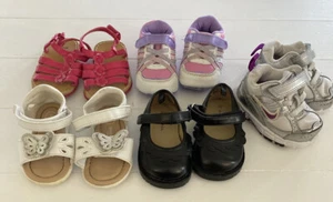 Infant Size Shoes Size 2 And 3 Sandals Sneakers Nike Girls Lot Of 5 - Picture 1 of 12