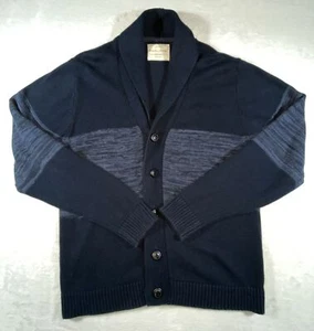 Weatherproof Vintage | Men’s Cotton Shawl Collar Cardigan Sweater Blue Sz L - Picture 1 of 16