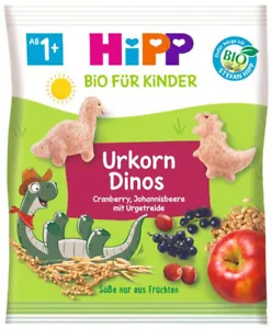 HIPP Bio Baby Müsli Snacks mit Früchten Urkorn Dinos ab 1 Jahr 30g 1,05oz - Bild 1 von 3
