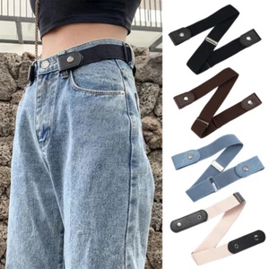 Buckle-free Elastic Invisible Waist Belt Stretch Jeans Belt Waistband Men Women - Picture 1 of 29