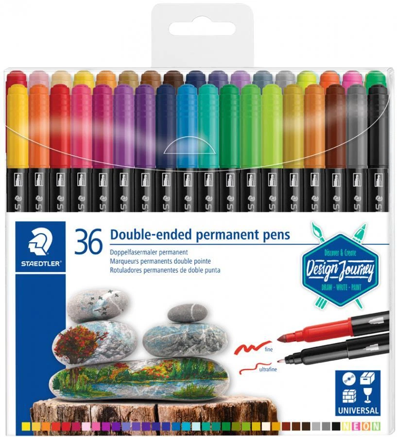 STAEDTLER Doppel-Fasermaler Twin-tip, 36er Kunststoff-Etui - Bild 1 von 1