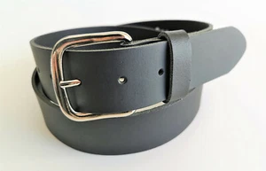 Jeansgürtel glatt Leder Gürtel Damen Herren 4 cm breit schwarz braun weiß 4cm - Bild 1 von 12