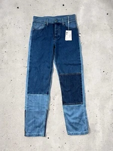 Helmut Lang Women’s 26 Blue Button Fly Denim Jeans Color block - Picture 1 of 14