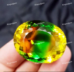 78 Ct Doublet Glass Stone Multi Color Tourmaline Oval Cut Stone Loose Gemstone - Picture 1 of 5