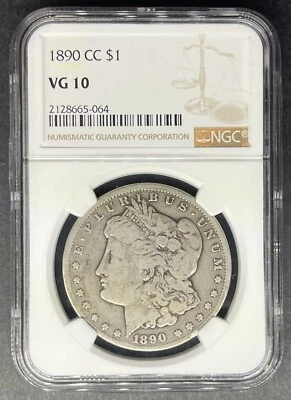 1890-CC Morgan Dollar NGC VG-10, Buy 3 Items, Get $5 Off!! - Image 1 of 2