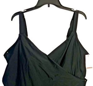 EVRI "Zoe" Mujer Plus 4X Adelgazante Imitación Envoltura Traje de Baño Negro Acolchado Sujetador Kohls Nuevo con Etiquetas - Imagen 1 de 5