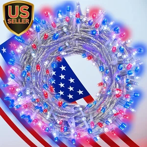 Memorial Day Decorations 4Th of July Decor Patriotic Lights-Red White and Blu... - Picture 1 of 7