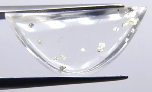 IP17 Pyrite Marcasite in quartz 13,76ct 13x27x5mm Free Clear Quartz - Bild 1 von 4