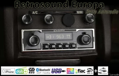 Retrosound Europa Oldtimer Retro Autoradio Bluetooth Radio USB MP3 Motor-6DAB - Bild 1 von 4