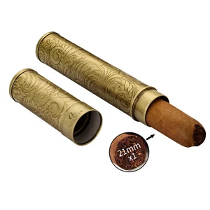 Galiner Oro Latón Retro Metal Portátil Tubo Para Viaje Puro Soporte 1 Cigarro - Imagen 1 de 8
